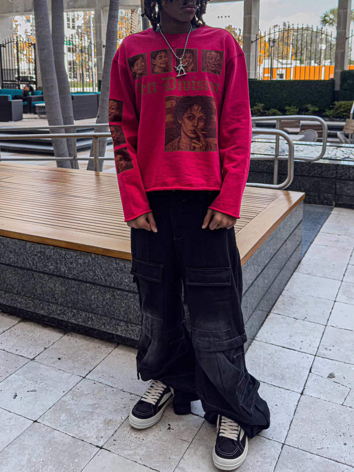 "Portraits of Division" Red Streetwear Sweater