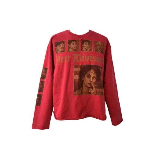 "Portraits of Division" Red Streetwear Sweater