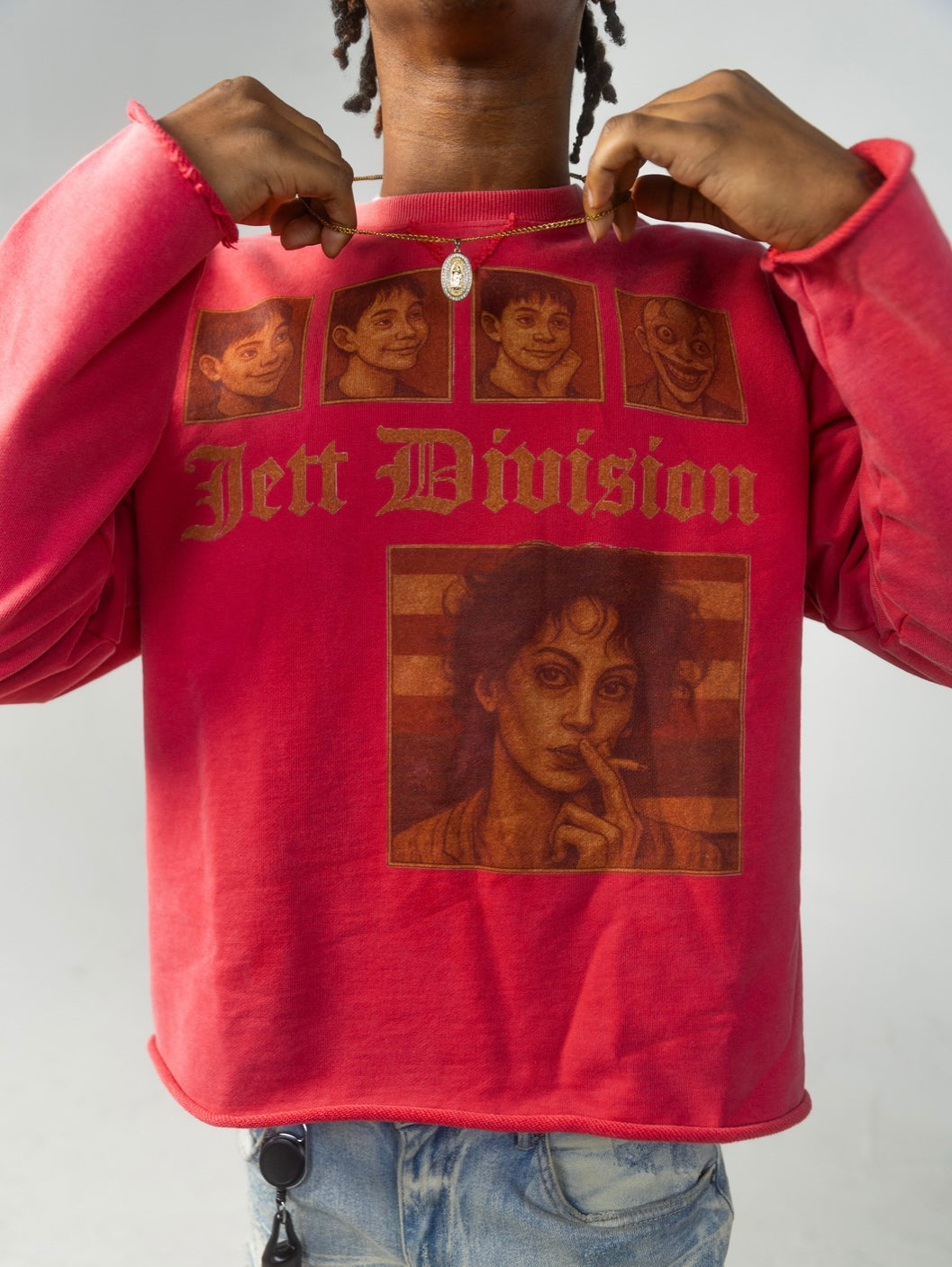 "Portraits of Division" Red Streetwear Sweater